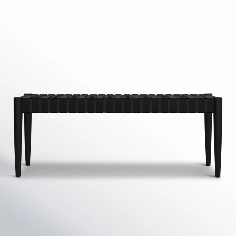 Orin 47" Woven Leather Bench | Wayfair North America