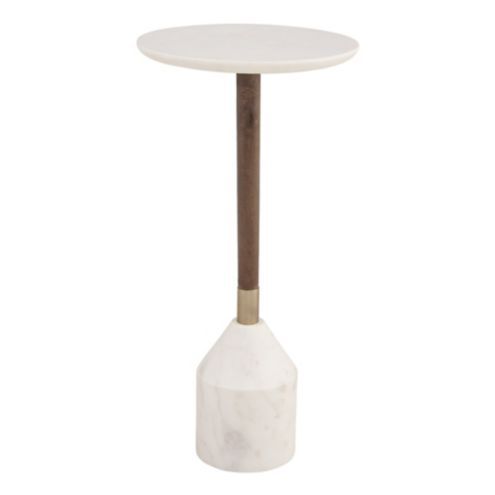 Nance Marble Top End Table White Small Round Accent Furniture | Ballard Designs, Inc.
