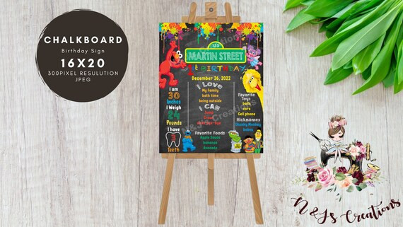 Personalized Chalkboard Sign 1st Birthday Chalkboard Digital - Etsy | Etsy (US)