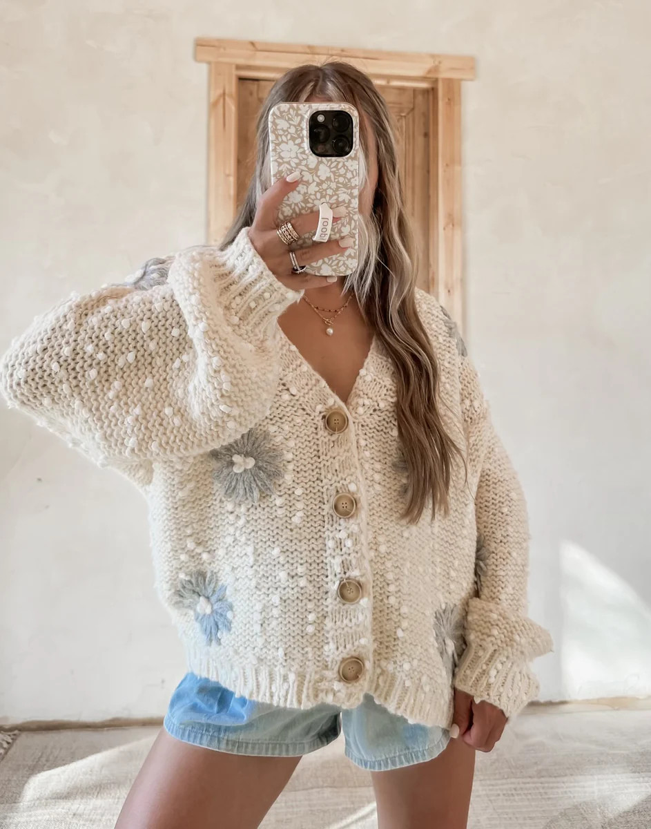 Full Of Happiness Flower Cardigan | CK Squared Boutique