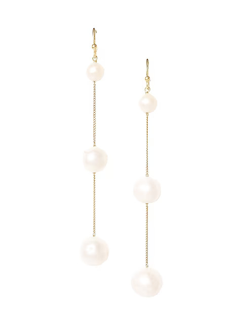 Chan Luu 18K Gold-Plated &amp; Freshwater Pearl Earrings | Saks Fifth Avenue