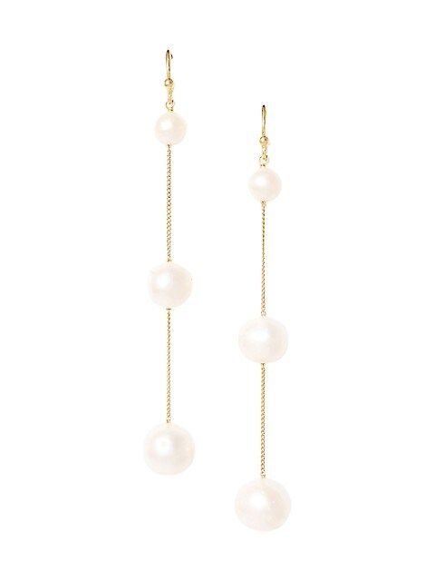 Chan Luu 18K Gold-Plated &amp; Freshwater Pearl Earrings | Saks Fifth Avenue