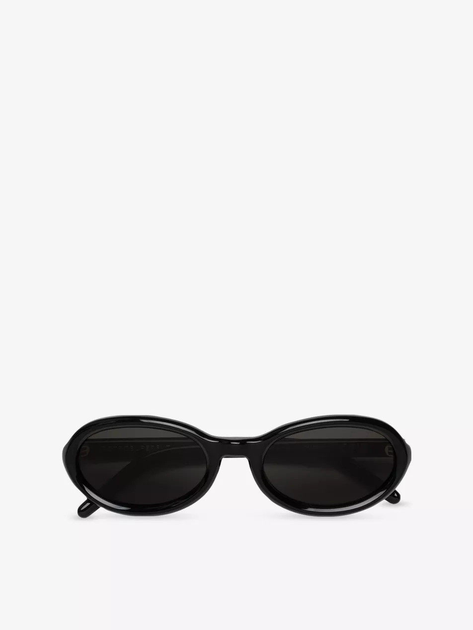 Cherry Black Oval-Frame Acetate Sunglasses | Selfridges