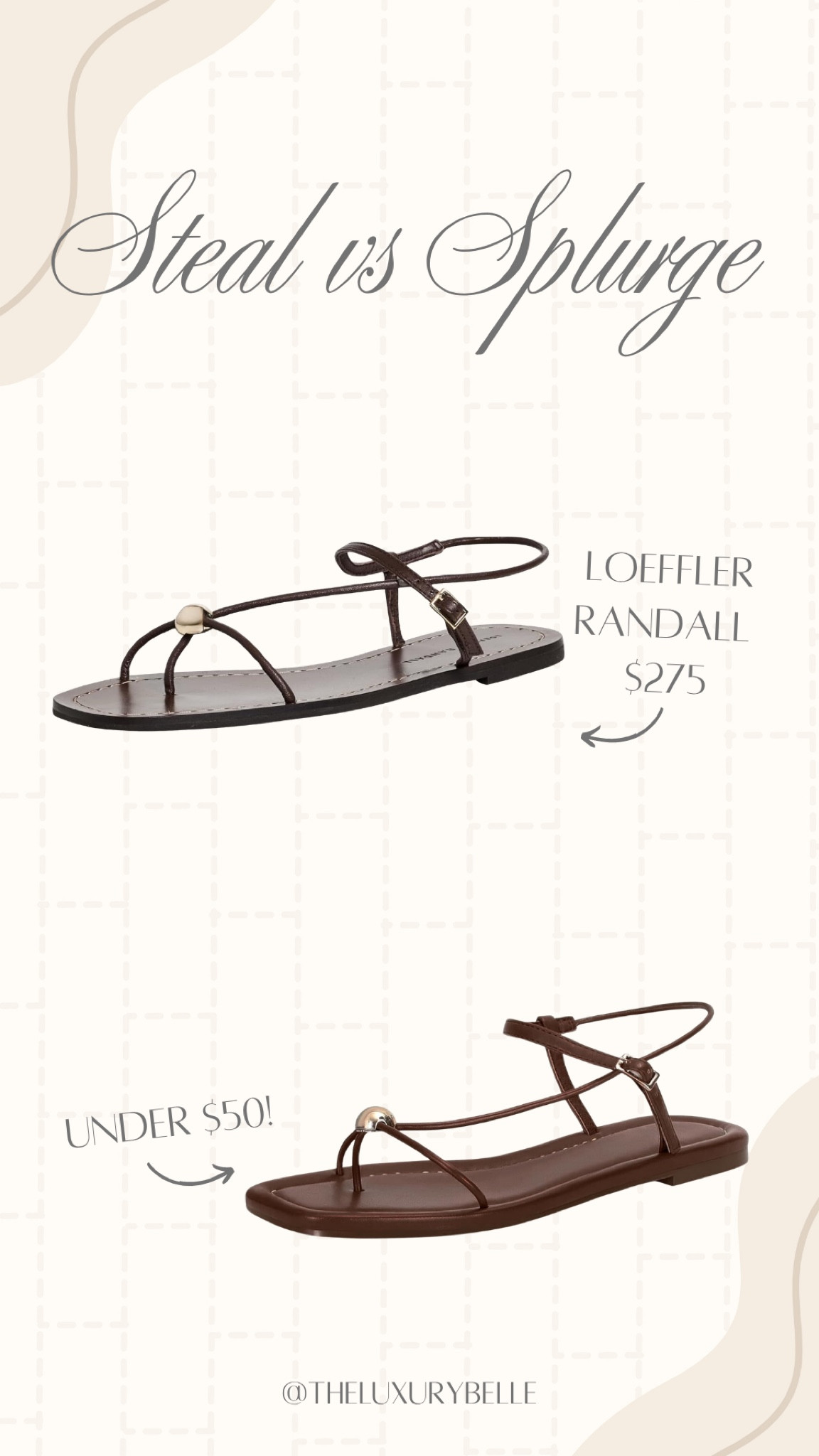 Steal vs Splurge! These sandals with the gold detail are so pretty! 

#LTKSeasonal #LTKgrwm #LTKootd