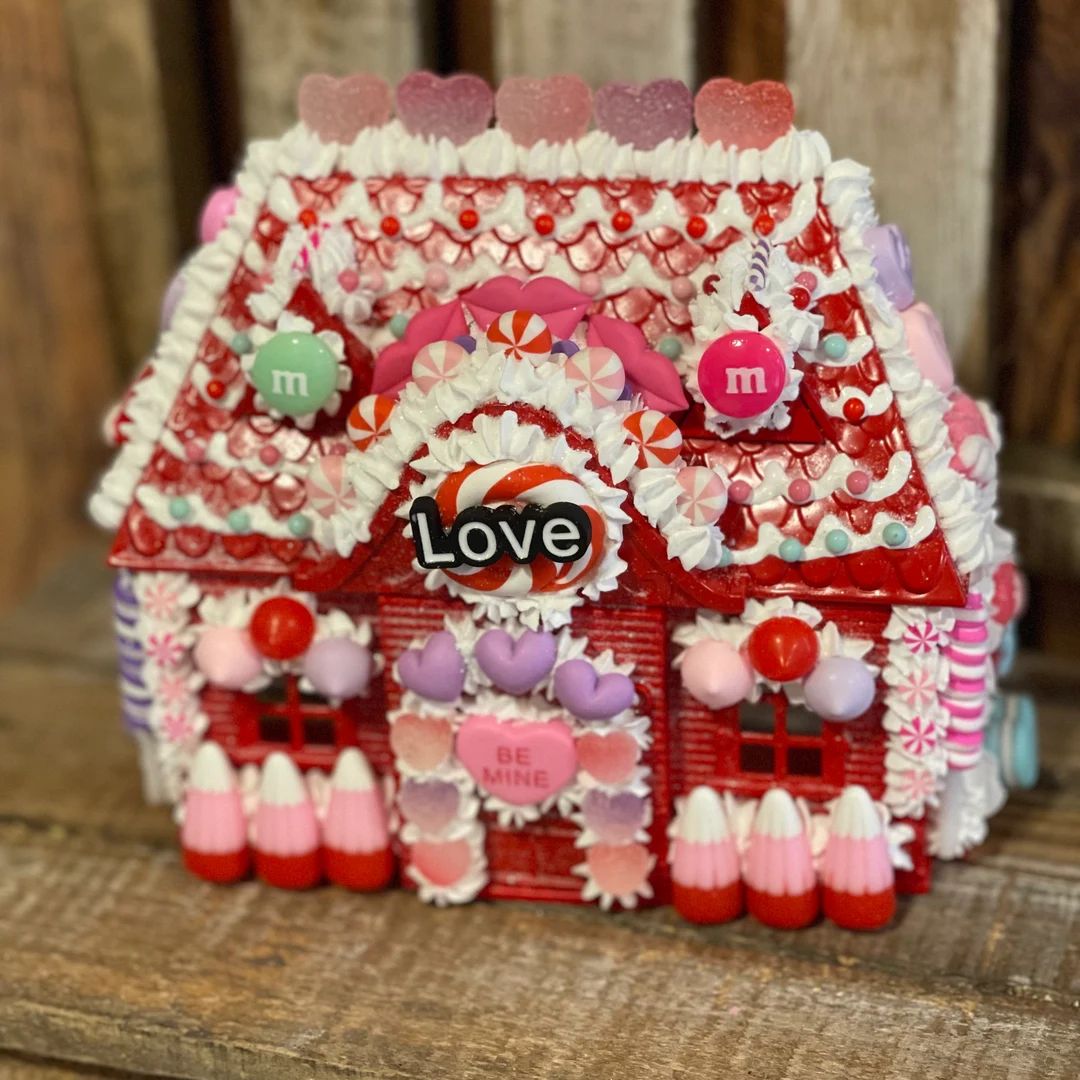 Fake Valentine Love House, Valentine House Decor, Valentine Tiered Tray, Candyland Decor | Etsy (US)