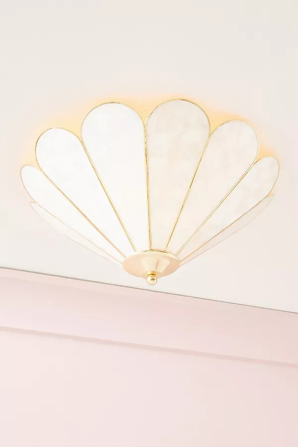 Daisy Capiz Flush Mount By Anthropologie in White | Anthropologie (US)