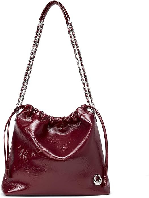 LA FESTIN Leather Crossbody Bag for Women Shoulder Bag Drawstring Hobo Bag with Pockets Work Tote... | Amazon (US)