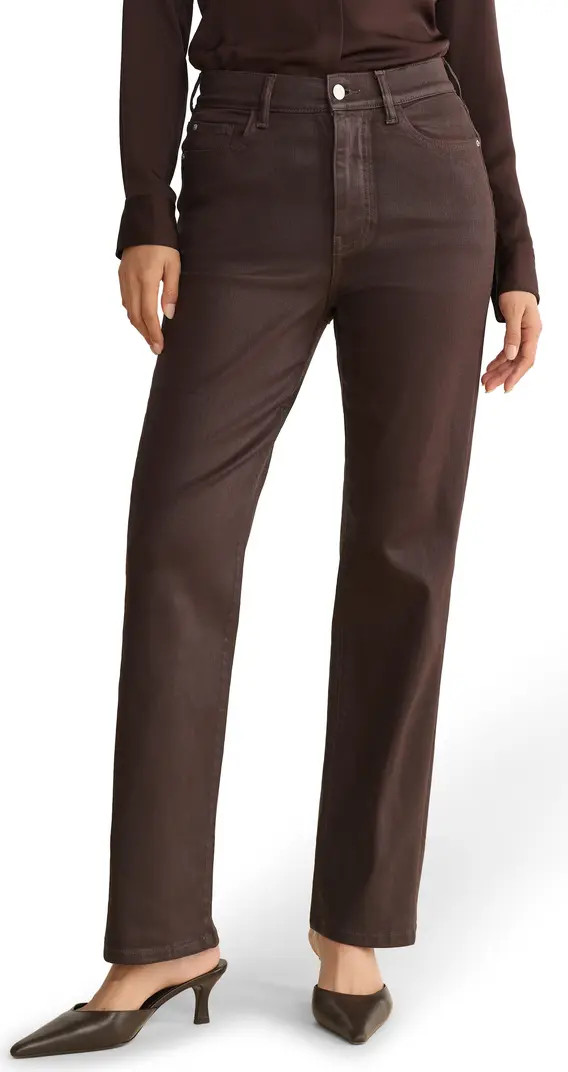 ASE Coated High Waist Straight Leg Jeans | Nordstrom