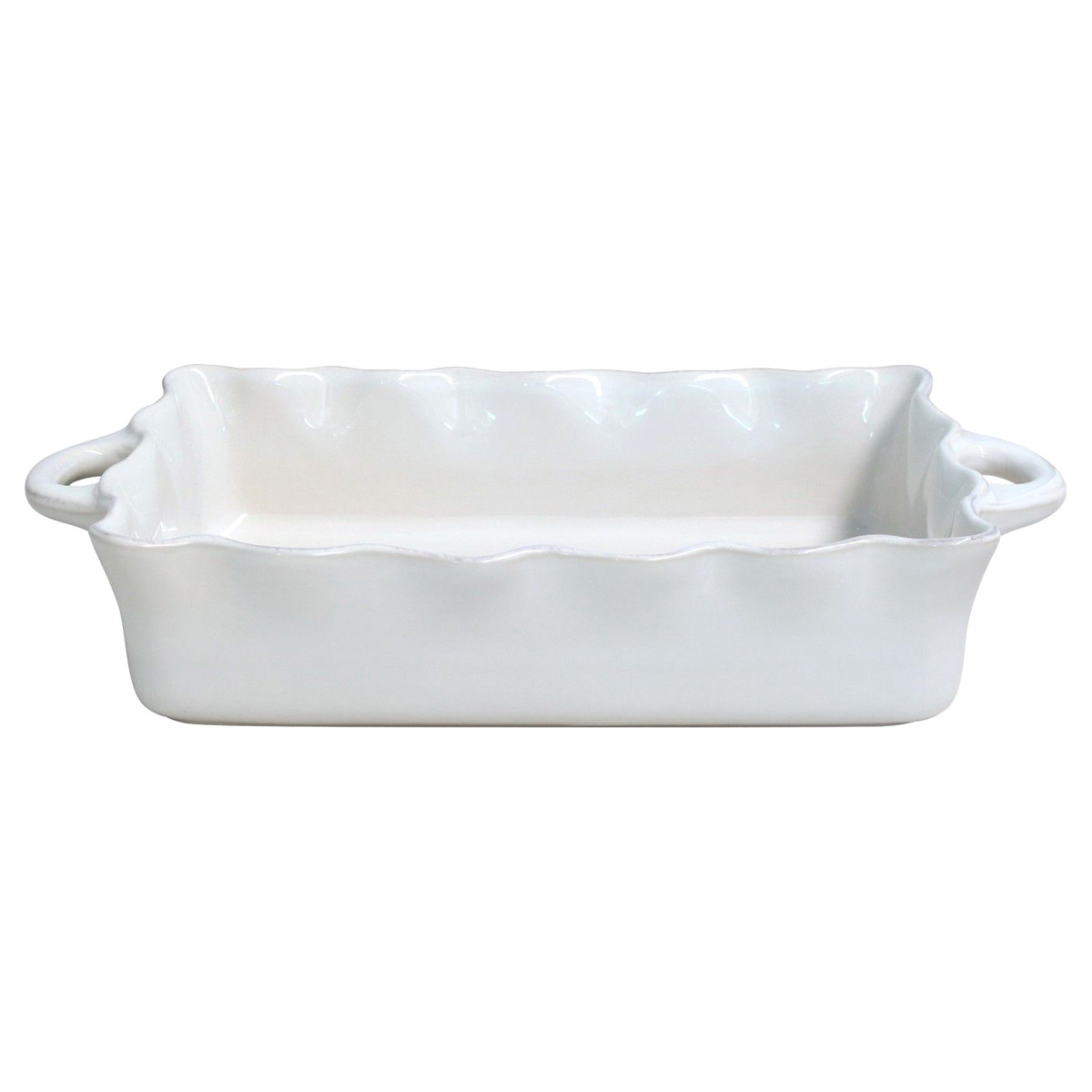 Casafina Cook & Host Modern Classic White Stoneware Rectangular Baking Dish | Kathy Kuo Home
