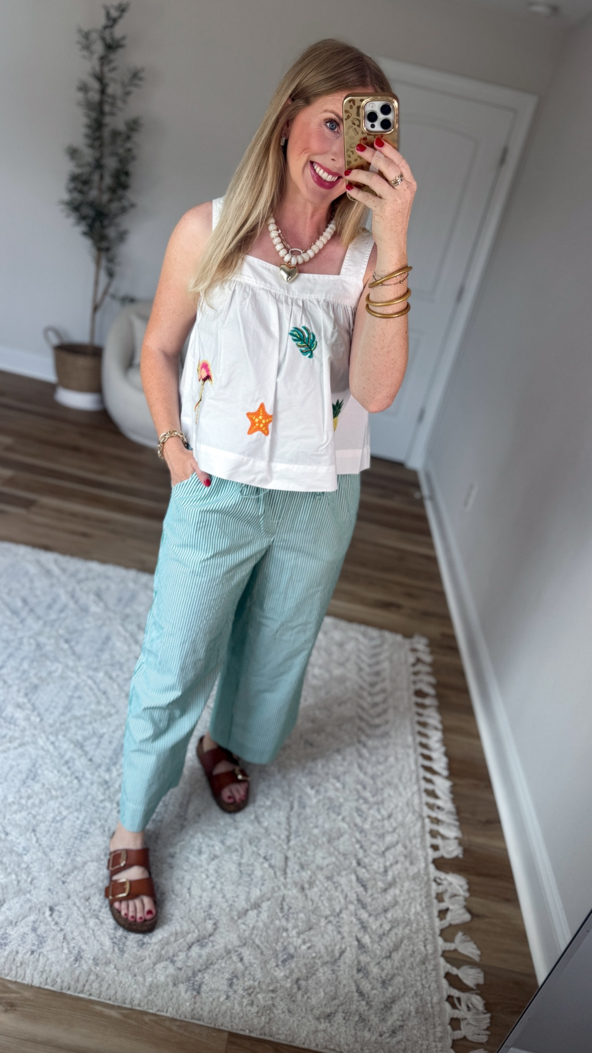 Daily try on, Walmart outfit, Walmart fashion, Walmart try on, free assembly, striped crop pants, embroidered tank

#LTKootd #LTKmomlife