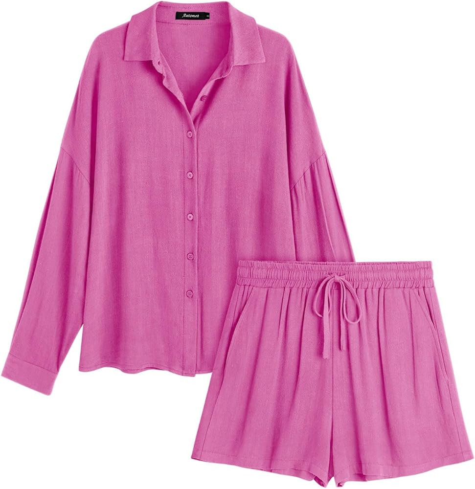 AUTOMET 2 Piece Sets Two Piece Lounge Matching Loungewear Resort 2024 Spring Fashion Clothes Trac... | Amazon (US)