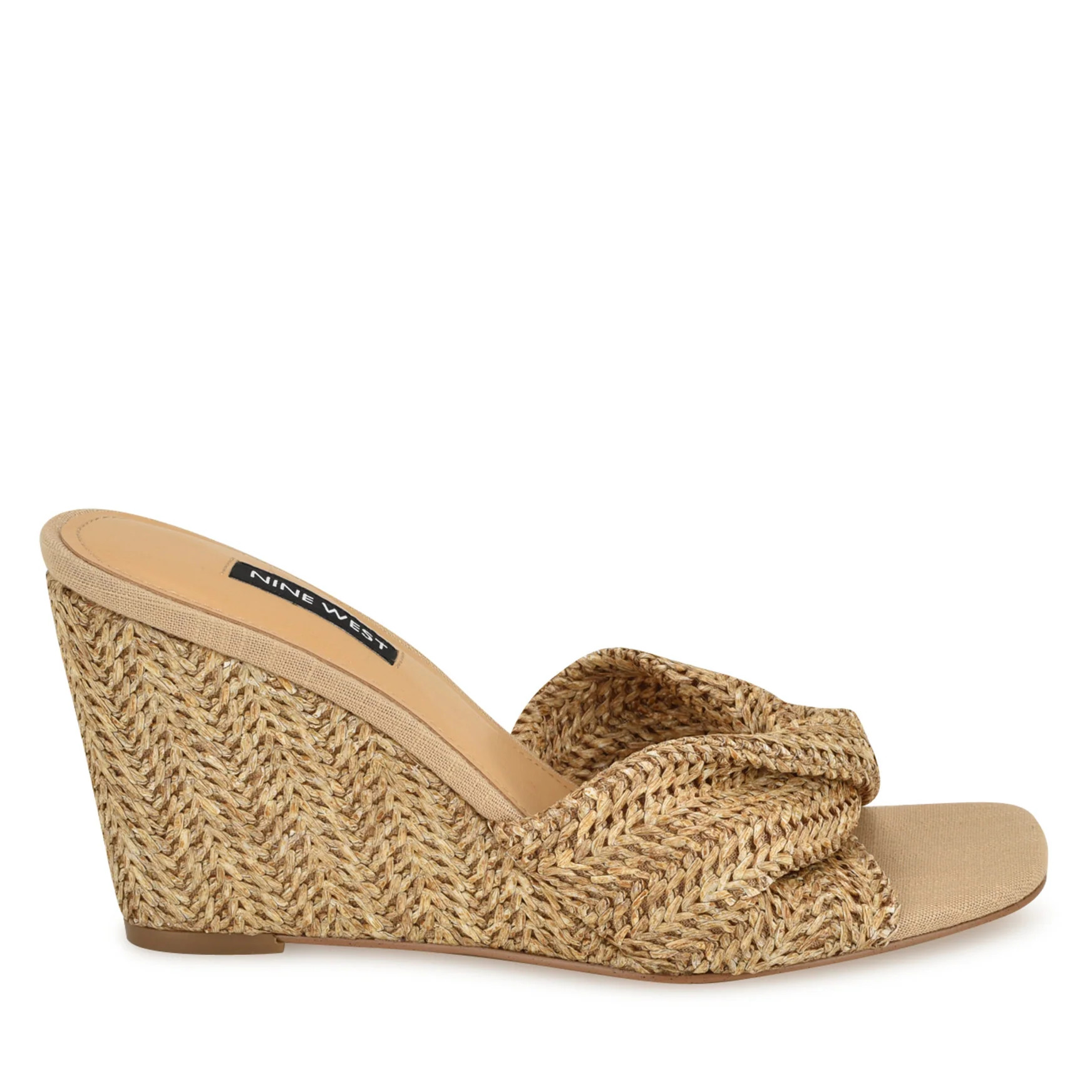 Women's Nikhil Twist Wedge Sandals - Natural Raffia | Nine West | Nine West (US)