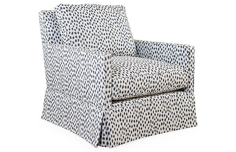 Auburn Club Chair, Indigo Spot Sunbrella | One Kings Lane