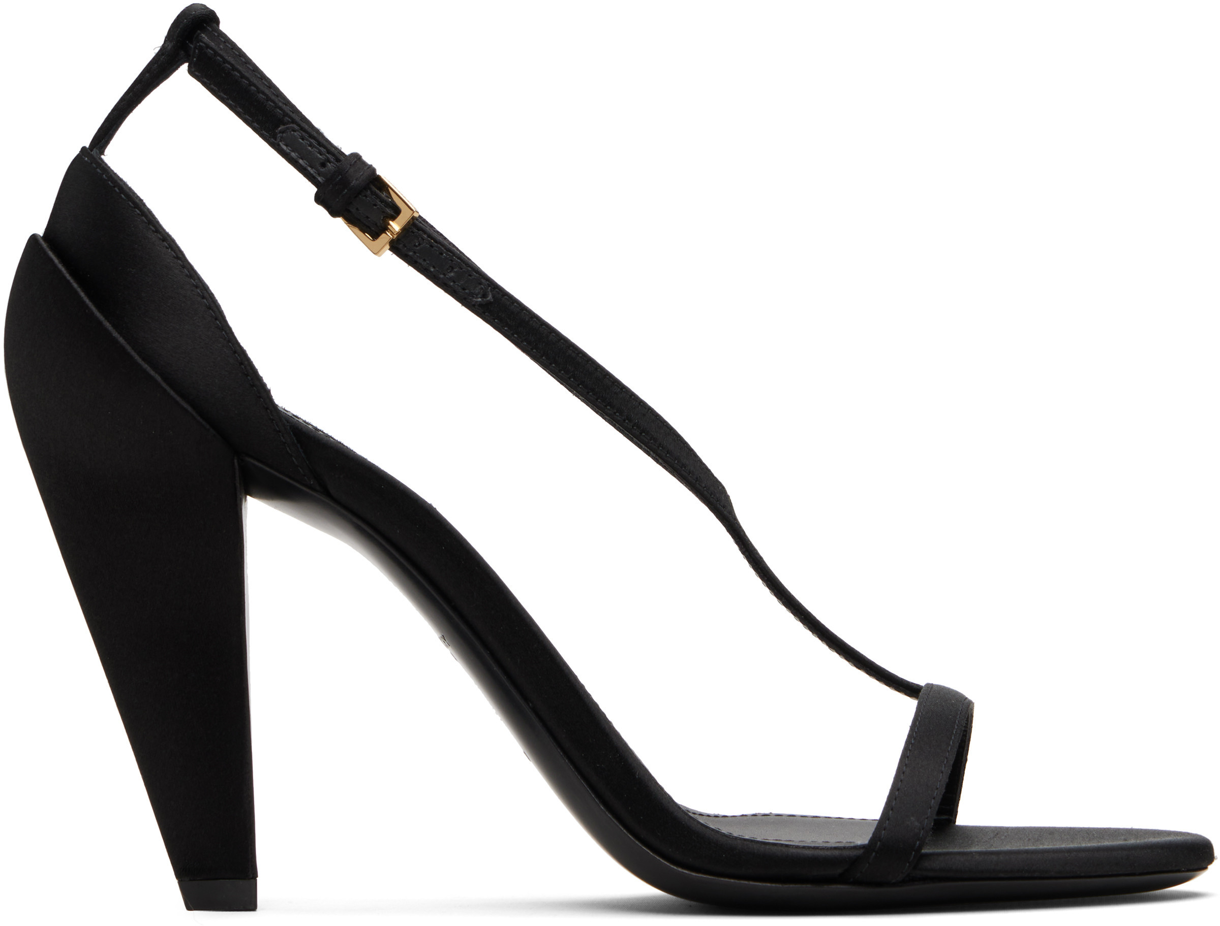 Givenchy Black Naked Satin Heeled Sandals | SSENSE