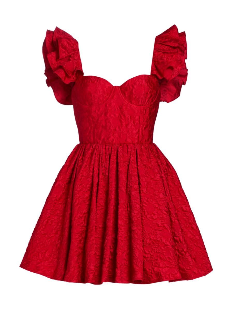 Bina Ruffle-Sleeve Minidress | Saks Fifth Avenue