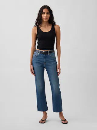 High Rise ’90s Slim Straight Crop Jeans | Gap (CA)