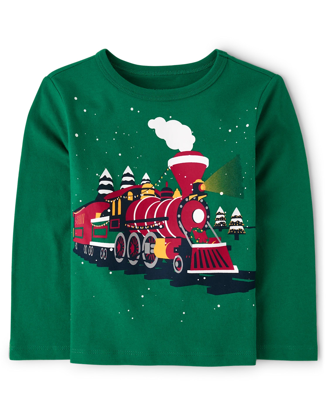 Baby And Toddler Boys Christmas Train Graphic Tee - green | The Children's Place