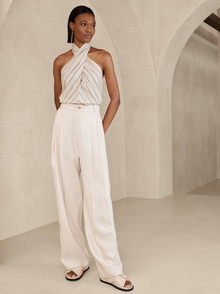 Rhapsody Poplin Halter Top | Banana Republic (US)