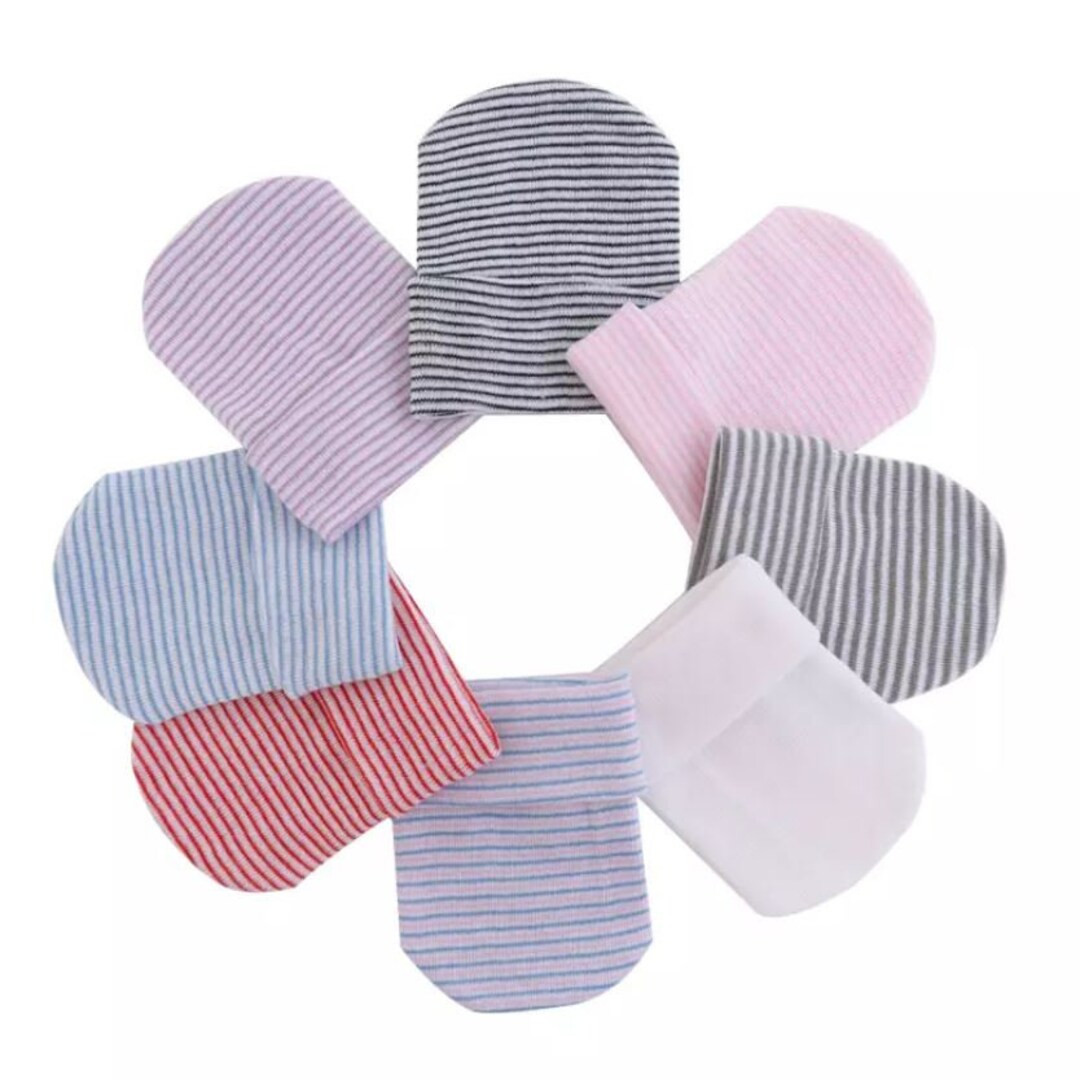 Winter Spring Striped Hospital Knitted Hat Newborn Beanie Hats Solid Colour Soft Baby Nursery Cap... | Etsy (UK)