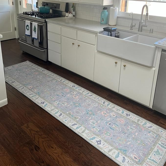 Modern Oushak Runner Rug, Vintage Turkish, Soft Color, Oriental Antique Inspired Runners, Washabl... | Amazon (US)