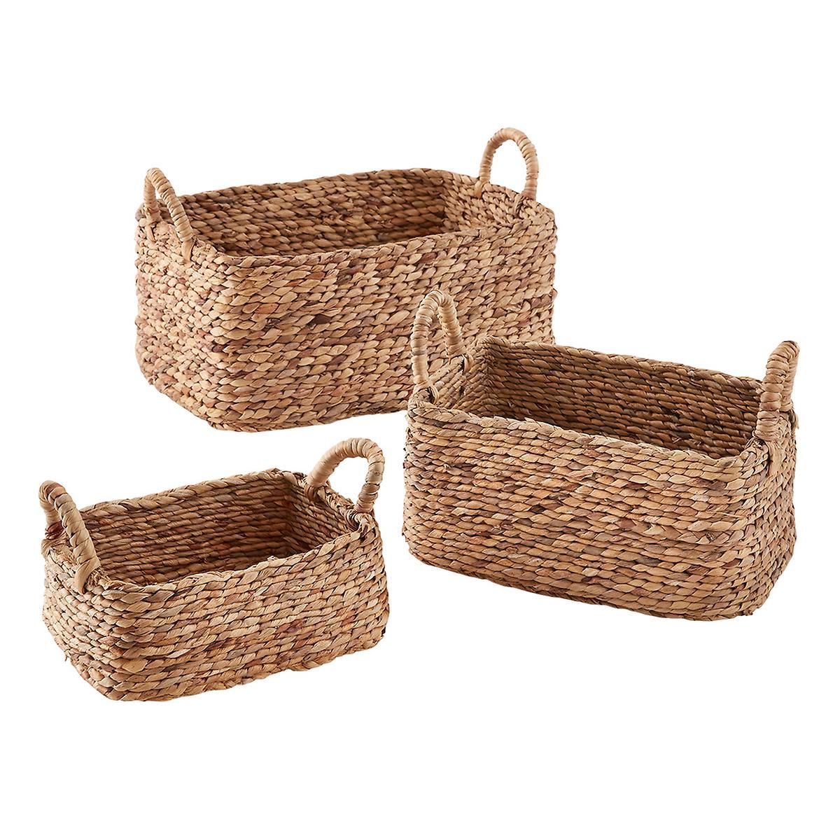 Small Water Hyacinth Braided Weave Bin Natural | The Container Store