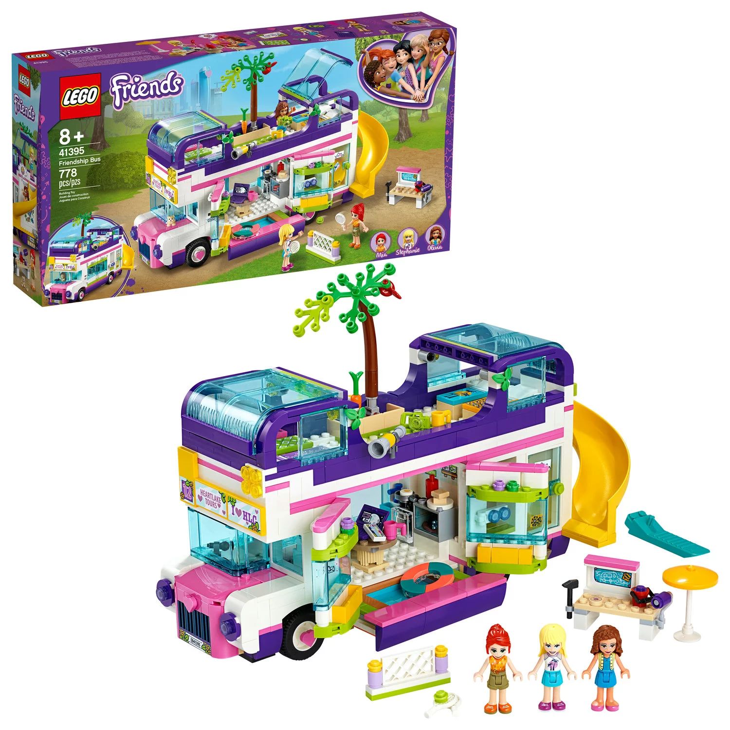 LEGO Friends Friendship Bus 41395 LEGO Heartlake City Toy Playset (778 Pieces) - Walmart.com | Walmart (US)