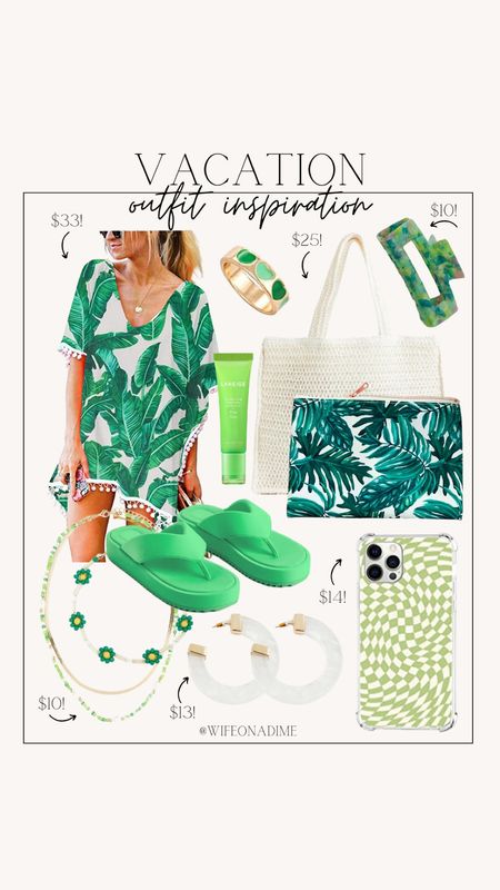 Vacation outfit inspo! Loving green for spring! 💚

Spring, spring finds, spring favorites, spring outfit, spring fashion, vacation fashion, vacation outfit inspiration, green dress, green cover-up, beach look, vacation look, beach outfit, beach inspiration, green phone case, checkered phone case, swimsuit cover up, beach cover up, bikini cover up, laneige lip glowy balm, hoop earrings, bracelets, gold bracelets, flower bracelet, beaded necklace, gold necklace, bracelet set, necklace set, green claw clip, claw clip, leaf print bag, zip up pouch, flip flops, sandals, beach sandals, vacation sandals, straw bag, tote bag, straw tote bag, beach bag, vacation bag, green rings, heart rings, gold rings, Amazon, Amazon finds, Amazon favorites, Amazon fashion, H&M, Urban Outfitters, Vacation, spring break, summer, summer finds, summer favorites, summer fashion, vacation finds, vacation favorites, vacation essentials, vacation must haves

#LTKswim #LTKFind #LTKtravel