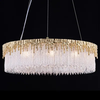 23.6"/40" Modern Luxury Crystal Chandelier Gold Round Pendant Lights For Dining Room | Wayfair North America