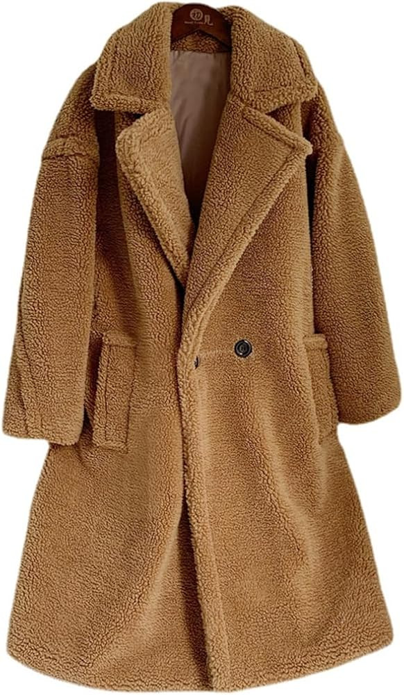 Hcclijo Women Winter Pellet Cashmere Long Faux Fur Coat Jacket Plush Jacket Over Coats Fluffy Out... | Amazon (US)