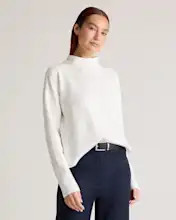 Eco-Knit Milano Stitch Mock Neck Pullover | Quince