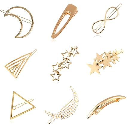 FagusHome Hair Clips 9pcs Minimalist Dainty Hair Clips Hollow Geometric Alloy Hairpin Hair Clamps... | Amazon (US)