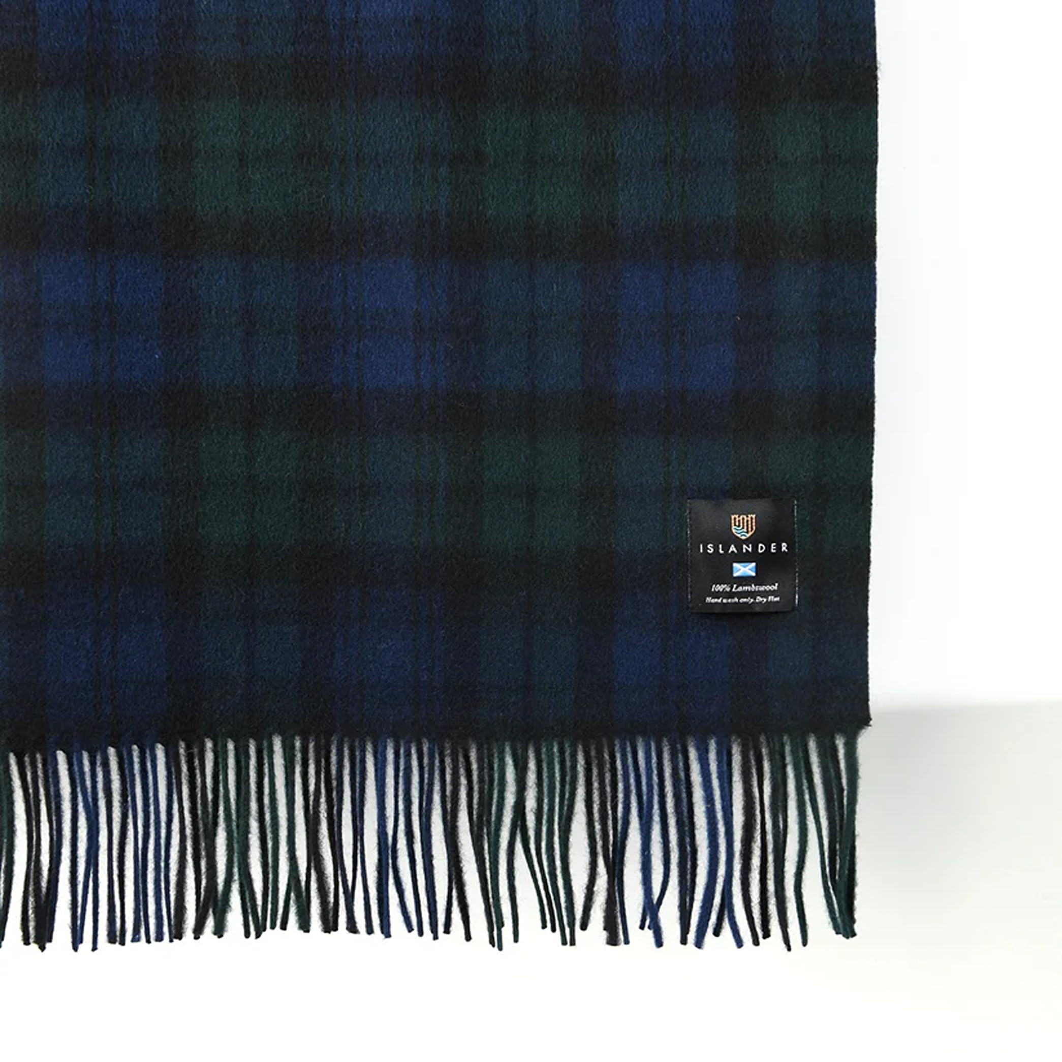 Islander Lambswool Tartan Throw Blanket with Fringe in Classic Scottish Design (Black Watch) | Amazon (US)