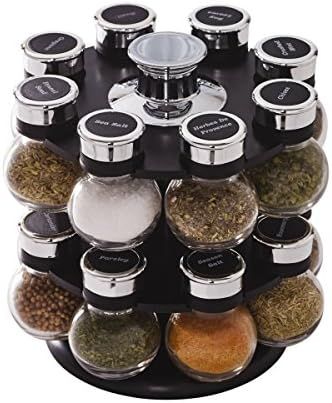 Kamenstein Ellington Revolving Tower with Free Spice Refills for 5 Years, 16-Jar, Clear | Amazon (US)