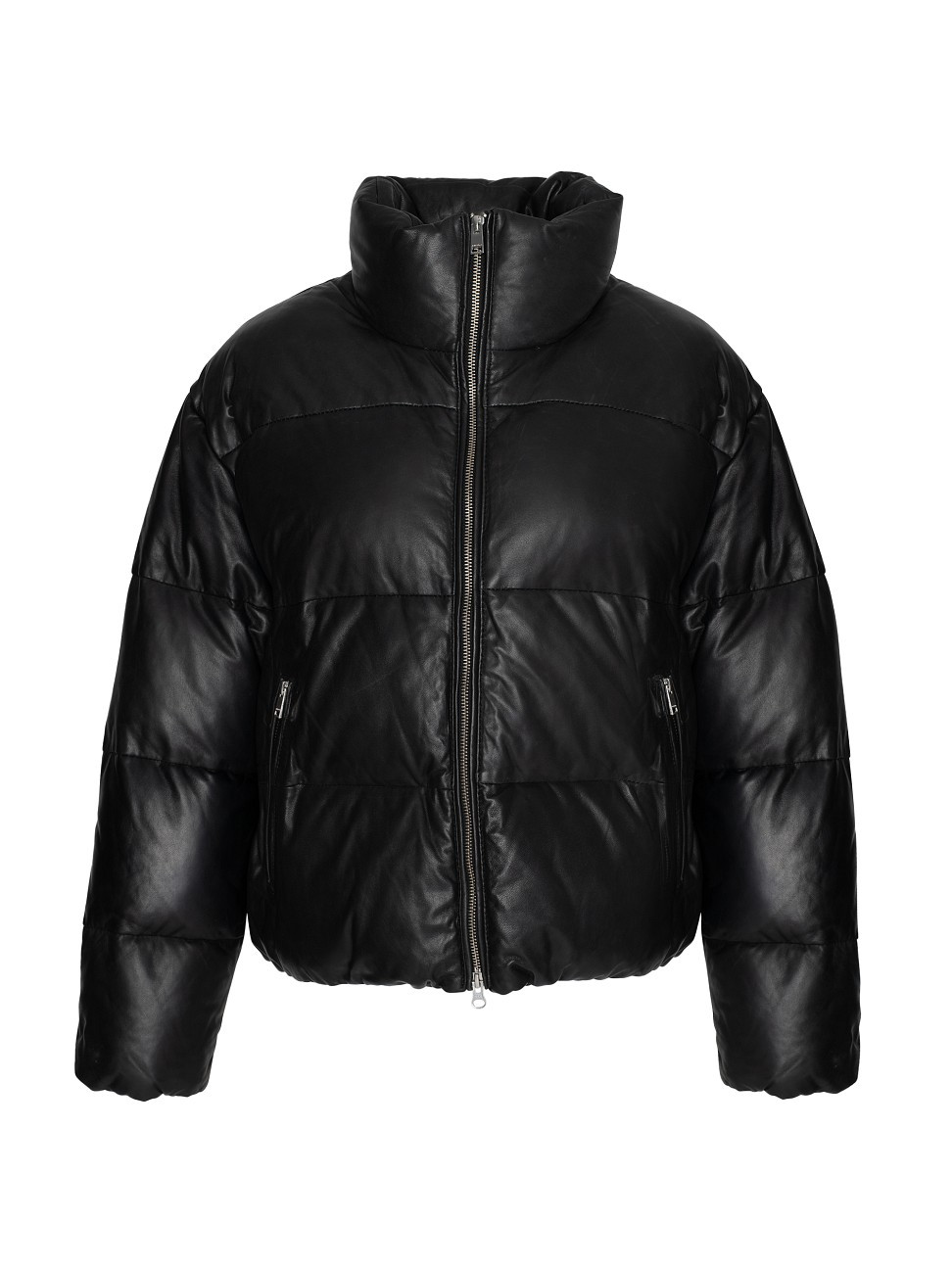 LaMarque Women's Iris Leather Puffer Jacket - Black - Size Medium | Saks Fifth Avenue