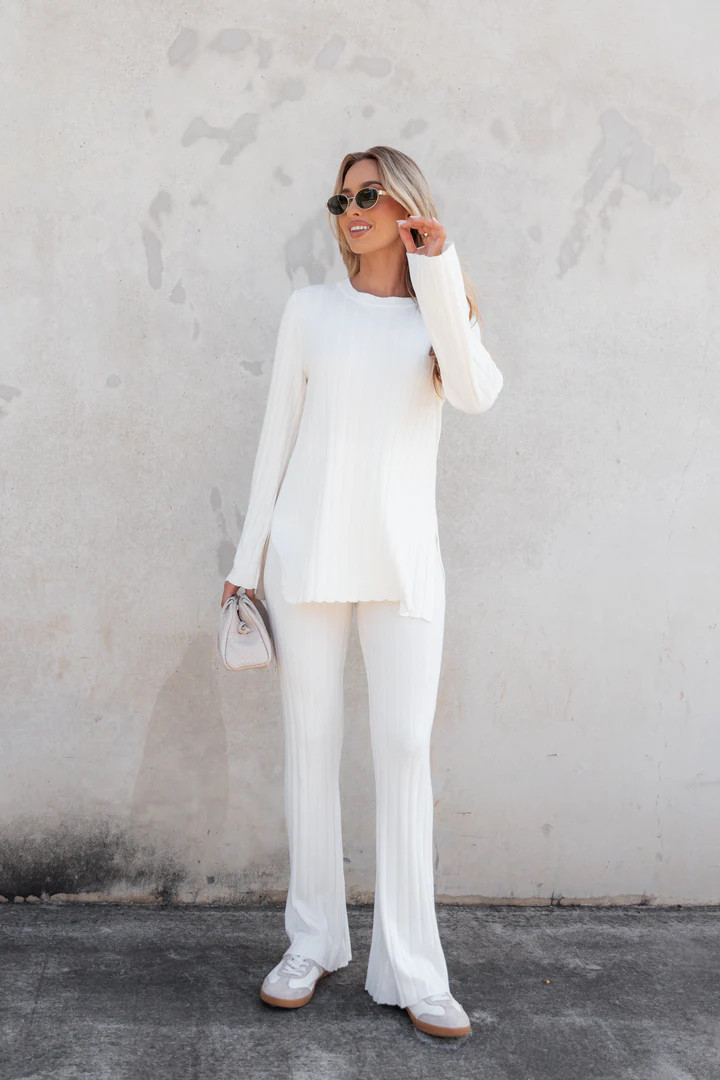 Silvie Long Sleeve Knitted Set - Cream | Petal & Pup (US)