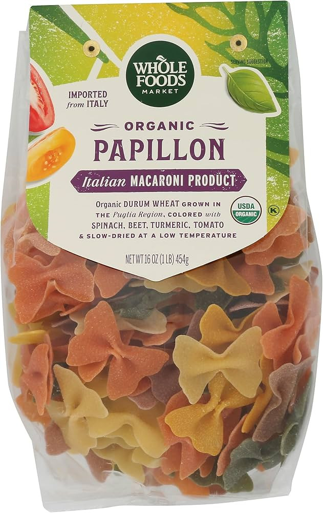 Whole Foods Market, Organic Pasta, Papillon with Roots & Vegetables, 16 Ounce | Amazon (US)