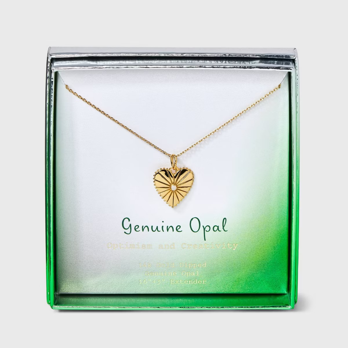 14K Gold Dipped Genuine Stone Beaded Heart Pendant Necklace - A New Day™ | Target