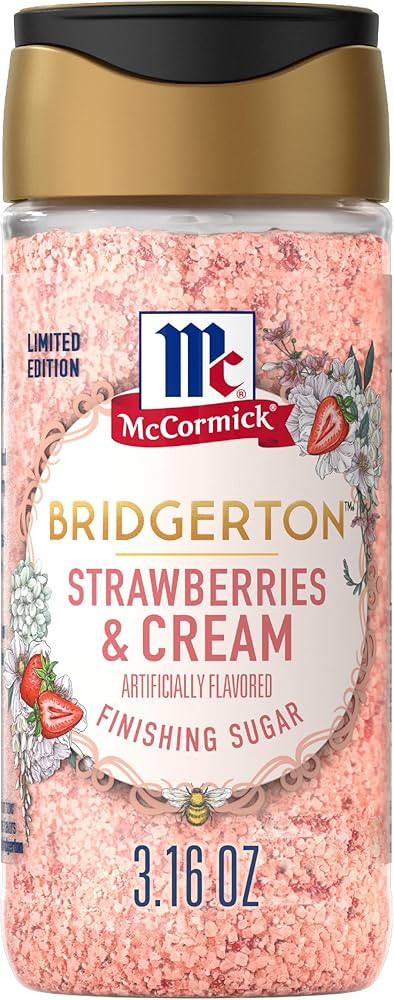McCormick Bridgerton Finishing Sugar, Strawberries & Cream, Limited Edition, Sweet Strawberry Fla... | Amazon (US)