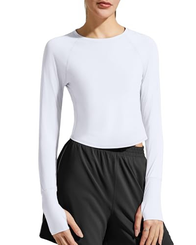 G4Free UPF 50+ Rash Guard for Women Long Sleeve Workout Tops Lightweight Crop Length Sun Shirts U... | Amazon (US)