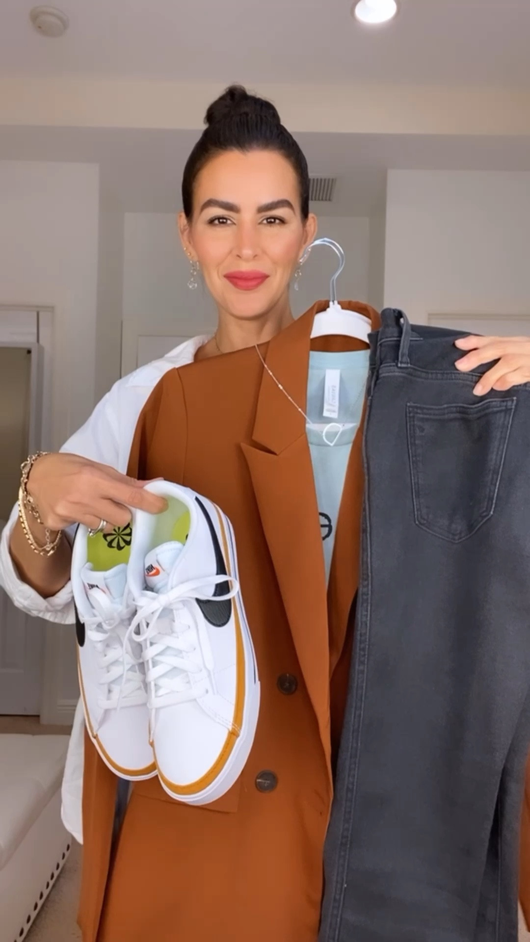 This blazer and jeans are perfection!! Great amazon find! Jeans are on sale! Blazer size M, madewell black jeans size26, Nike sneakers tts, adding similar T-shirt and jewelry 

#LTKU #LTKFind #LTKSeasonal