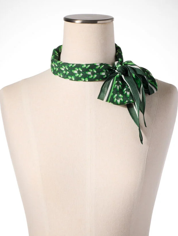 Graphic Leaves Diamond Scarf | Talbots