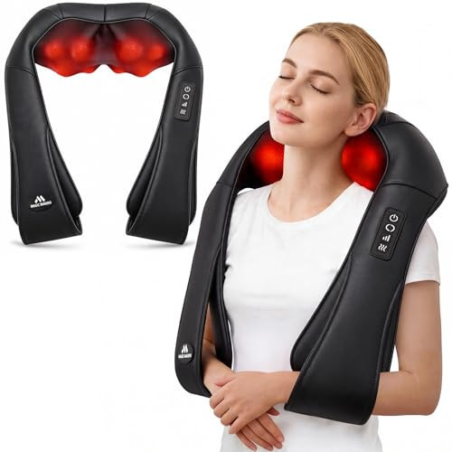 Neck Massager for Pain Relief Deep Tissue with Heat - Shiatsu Back and Shoulder Massage, Mothers Day Gifts for Mom Wife Women Her, Dad Men Him, Christmas, Fathers Day, Plug-in Use for Home Office Car | Amazon (US)