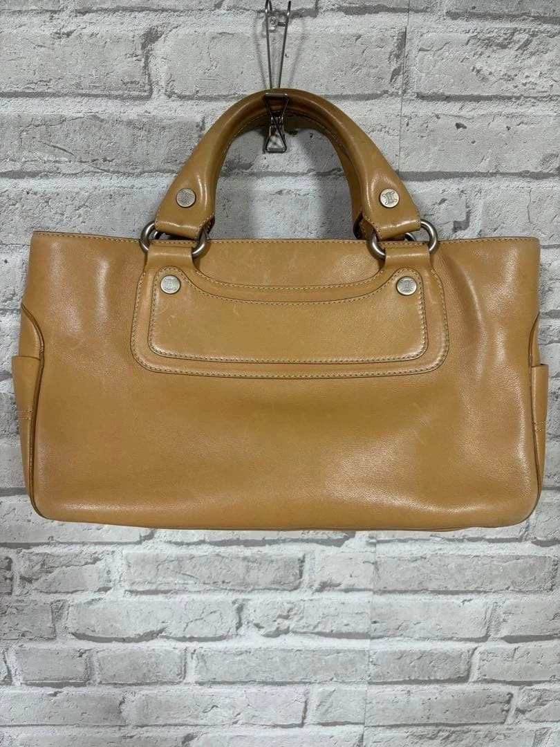 Auth CELINE Boogie Tote Bag Handbag Camel Beige Leather Women's Zipper Italy | eBay | eBay US