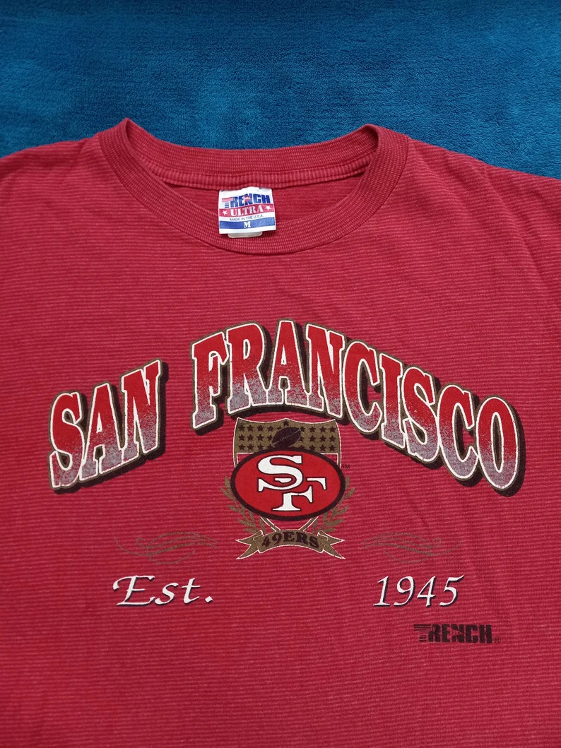 Vintage 1990s 90s San Francisco 49ers NFL Football T-shirt Trench Red Stripe M L - Etsy | Etsy (US)