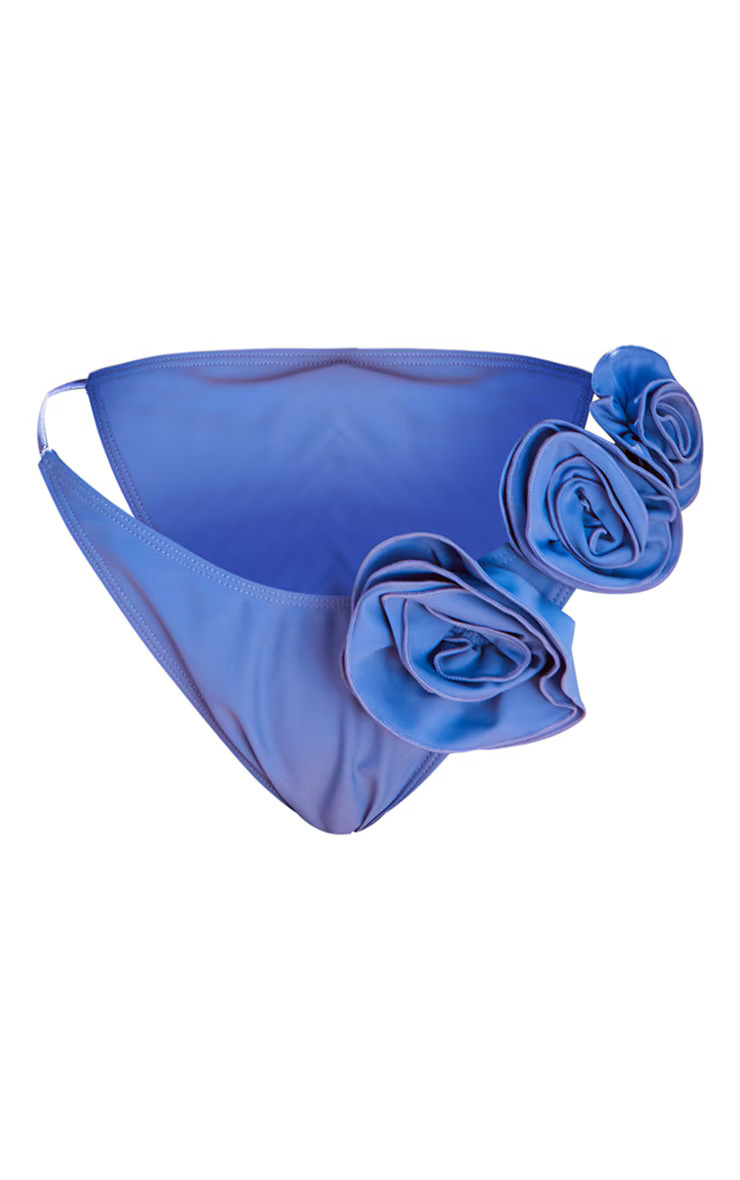 Purple Flower Detail Bikini Bottom | PrettyLittleThing US