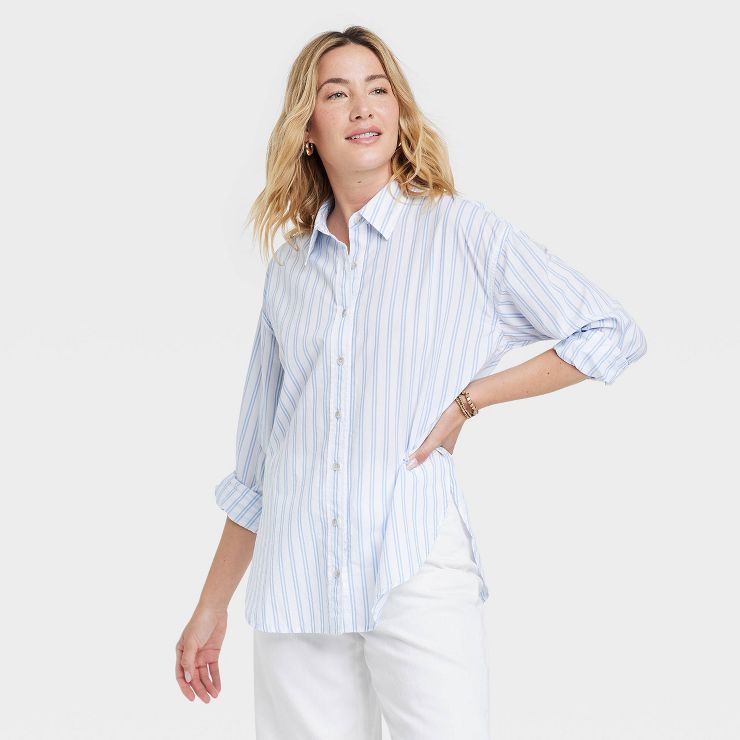 Women's Oversized Long Sleeve Button-Down Shirt - Universal Thread™ | Target