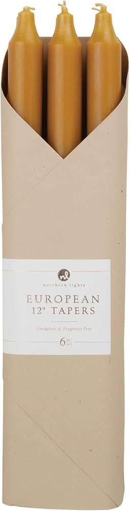 Premium Taper Candles 12" - 6PK - Caramel - 73257 | Amazon (US)