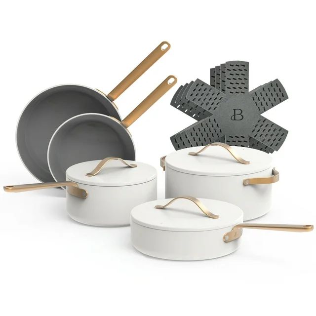Beautiful 12pc Ceramic Non-Stick Cookware Set, Black Sesame by Drew Barrymore | Walmart (US)