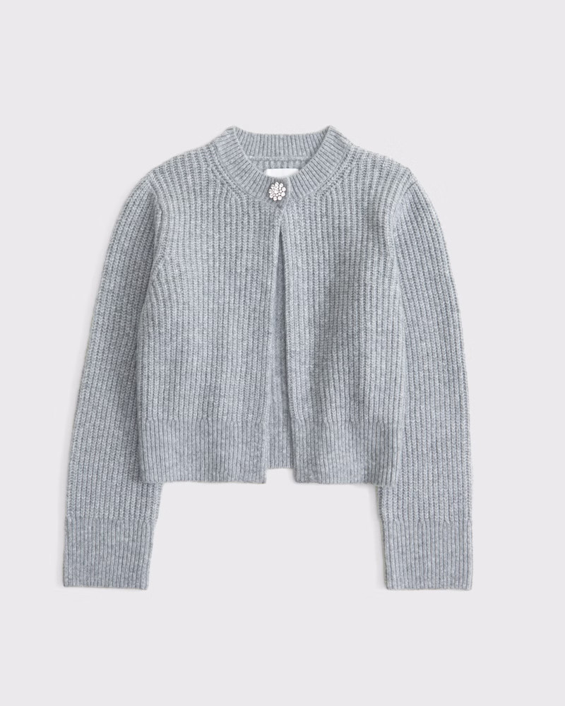 Rhinestone Button Cardigan | Abercrombie & Fitch (US)