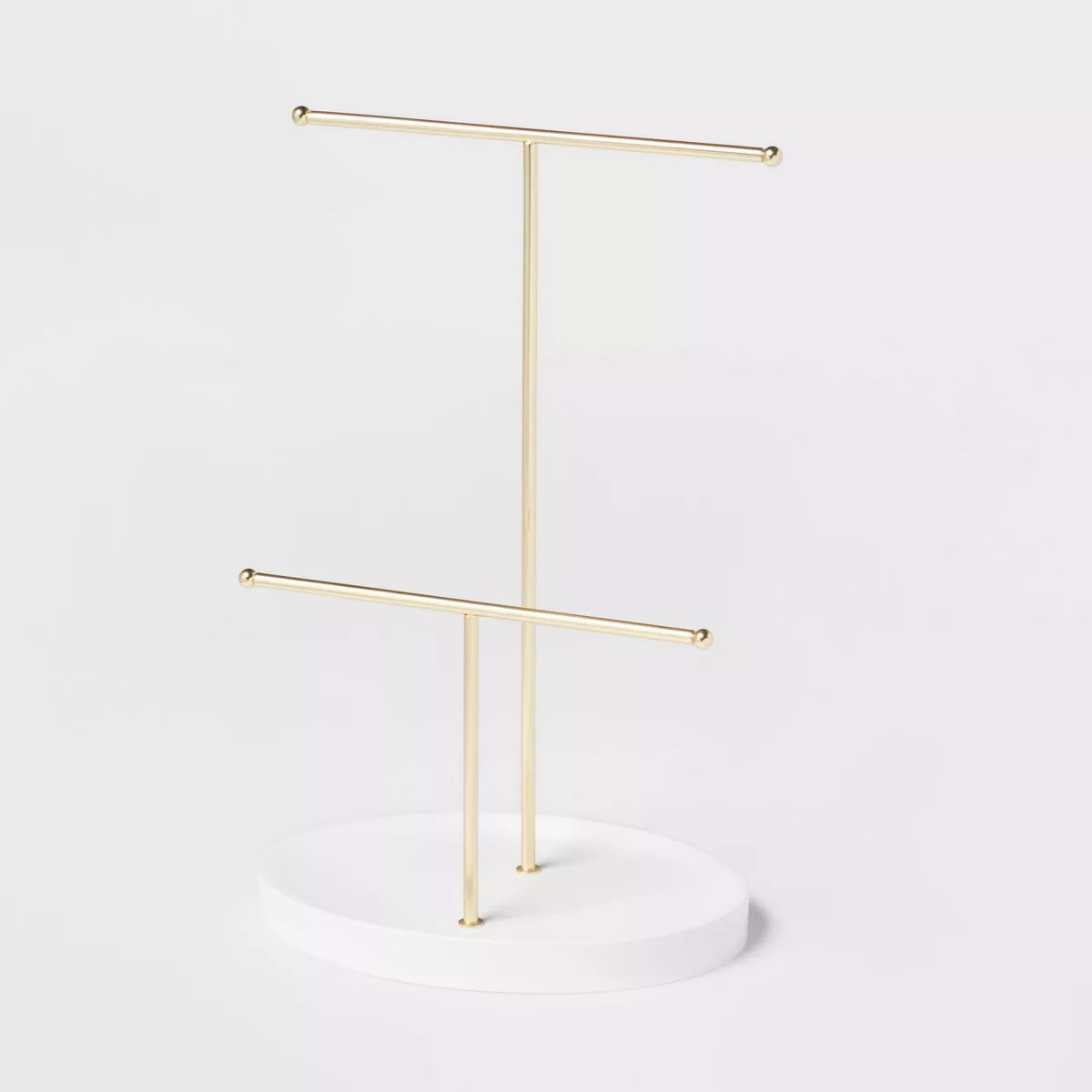 Two Bar Jewelry Organizer Brass - Brightroom™: Gold Iron Jewelry Holder for Bathroom, 11" Heigh... | Target
